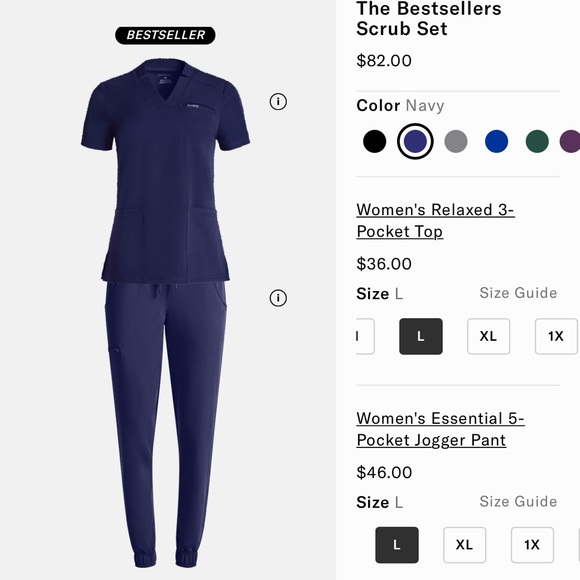 Jaanuu Scrubs, top and bottom - Picture 2 of 6